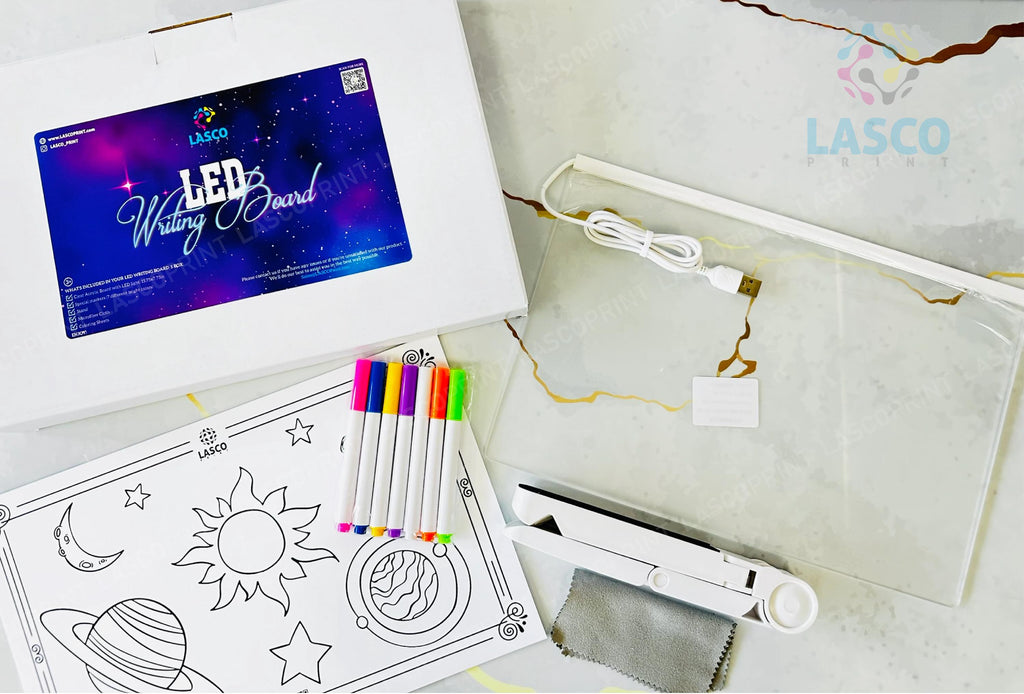 Kids LED Acrylic Drawing Board | Coloring Sheets Included | Perfect Birthday Gift for Girls and Boys | Light Up Drawing Pad for Artists