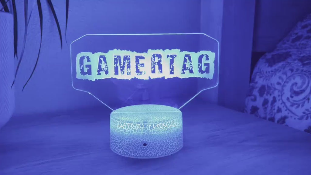 Gamers Gamertag Personalized Acrylic Night Light Laser Engraved |Perfect Birthday Gift for Boys Gamers |Custom Handmade Gaming Bedroom Decor