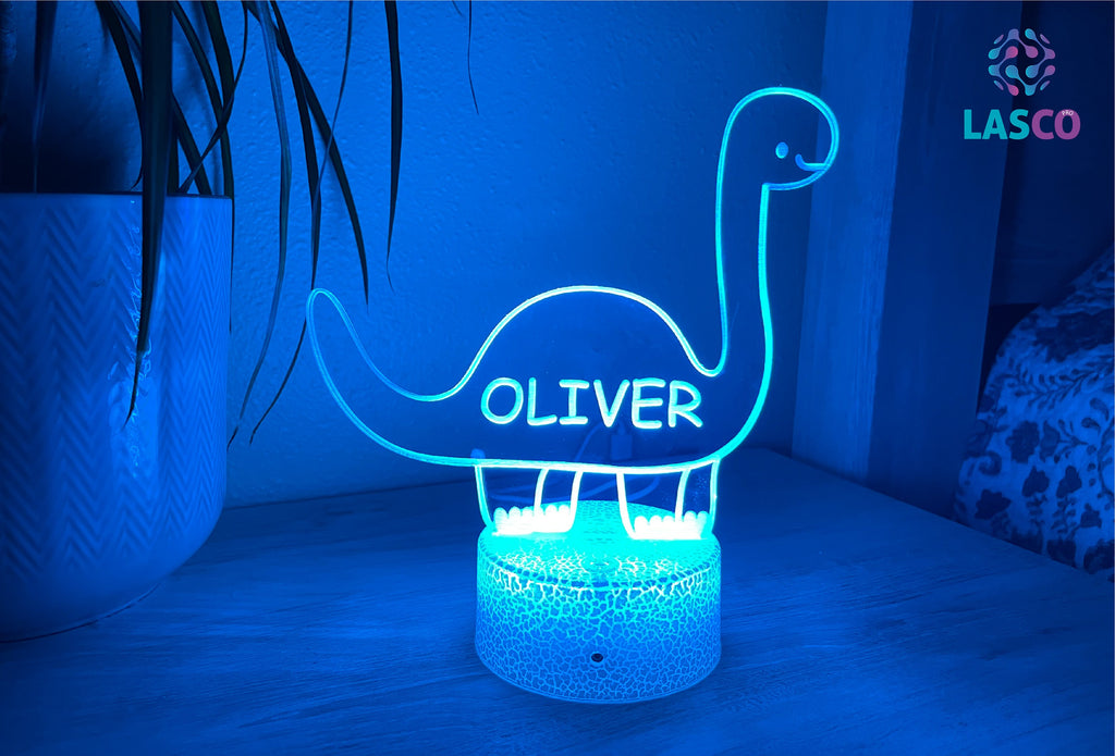 Kids Personalized Acrylic Night Light Dinosaur for Kids Perfect Birthday Gift for Girls or Boys Custom Name Handmade Led Kids Bedroom Decor