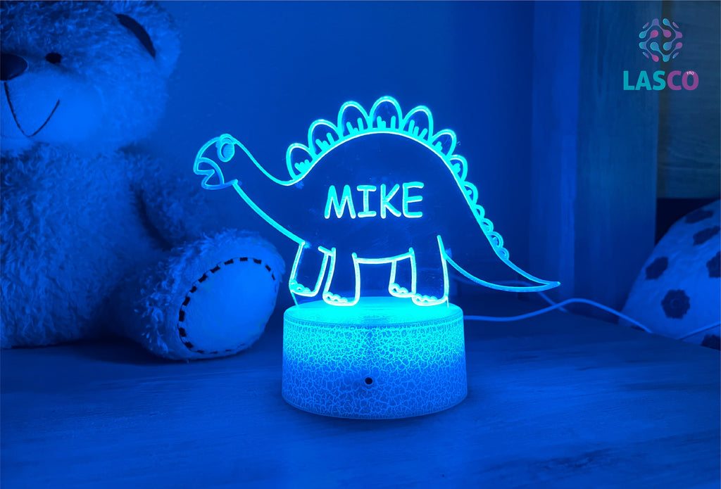 Kids Custom Acrylic Night Light Dinosaur for Kids Perfect Birthday Gift for Girls or Boys Personalized Name Handmade Led Kids Bedroom Decor