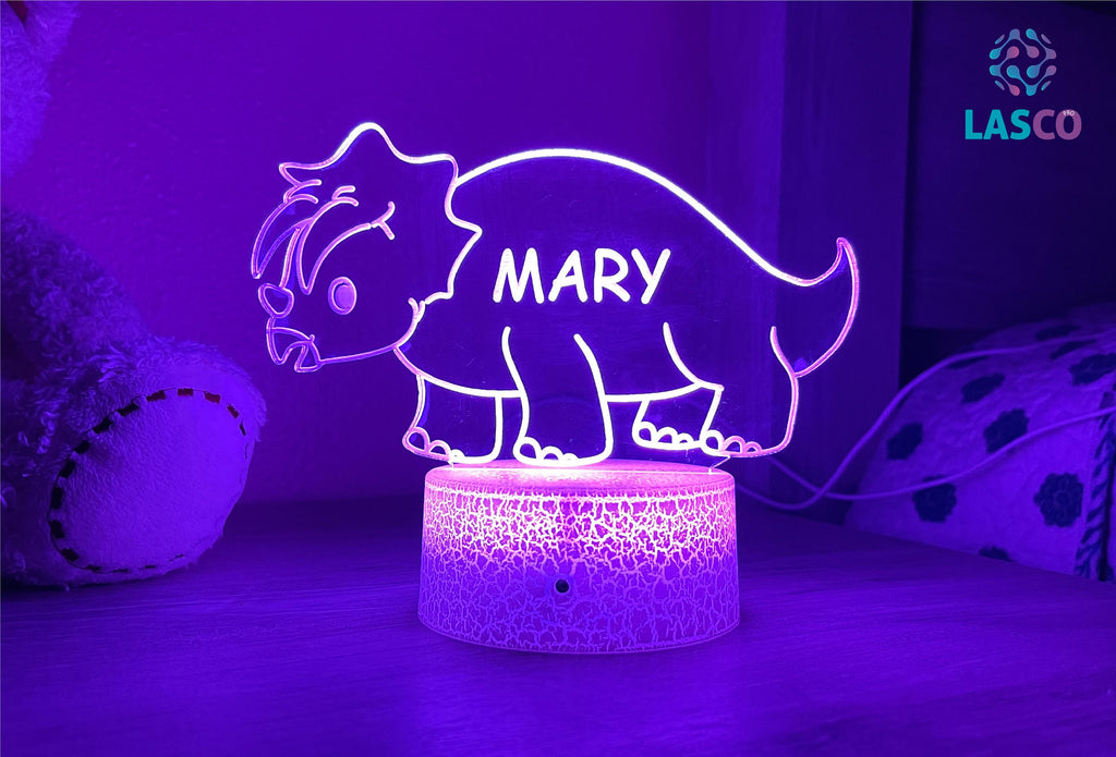 Kids Custom Acrylic Night Light Dinosaur for Kids Perfect Birthday Gift for Girls or Boys Personalized Name Handmade Led Kids Bedroom Decor