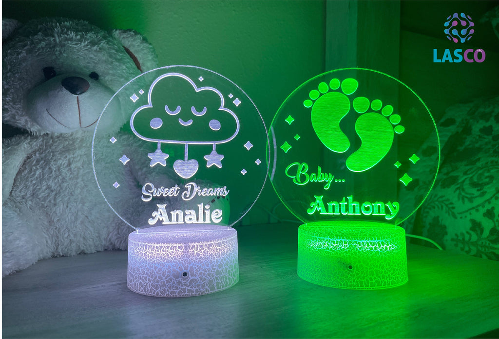 Kids Personalized Acrylic Night Light for Baby for Kids Perfect Birthday Gift for Girls or Boys Custom Name Handmade Led Kids Bedroom Decor