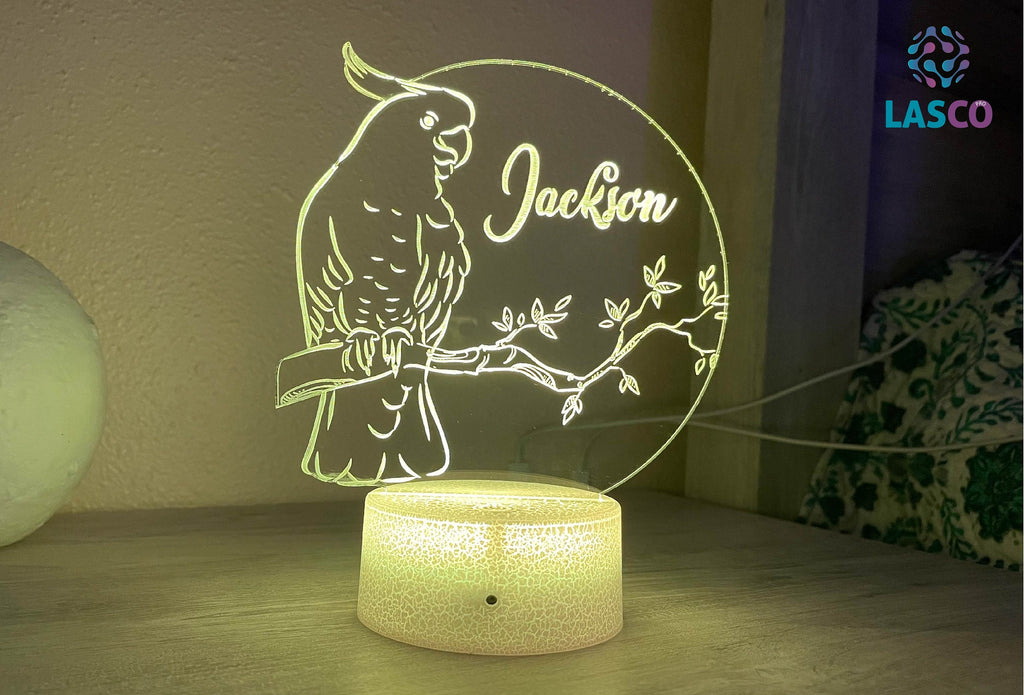 Kids Personalized Acrylic Night Light Laser Kids Birds | Perfect Birthday Gift for Girls and Boys | Custom Handmade Bedroom Decors