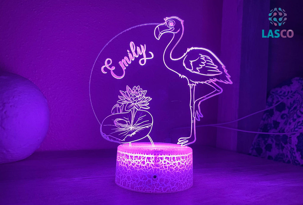 Kids Personalized Acrylic Night Light Laser Kids Birds | Perfect Birthday Gift for Girls and Boys | Custom Handmade Bedroom Decors