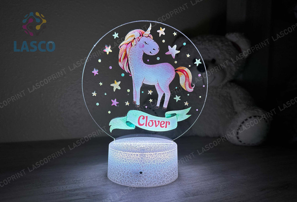 Kids Custom Colorful Acrylic Night Light Unicorn for Kids | Birthday Gift for Girls Custom Handmade Led Kids Unique Bedroom Decor